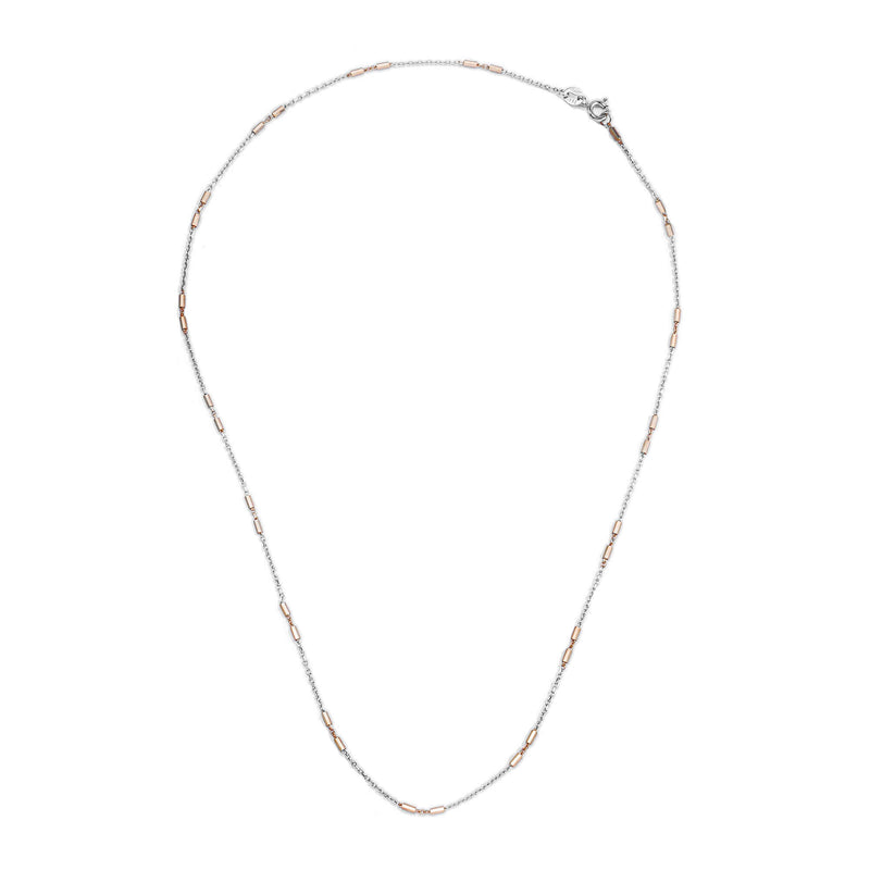 Two-tone Bead 925 Sterling Silver Chain