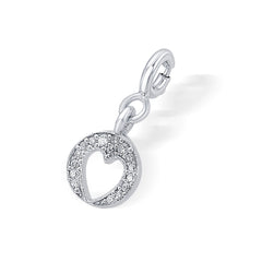 Hollow Heart Charm 925 Sterling Silver Pendant(without chain)