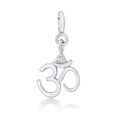 Nipura 925 Sterling Silver Zircon OM Charm Pendant(without chain)