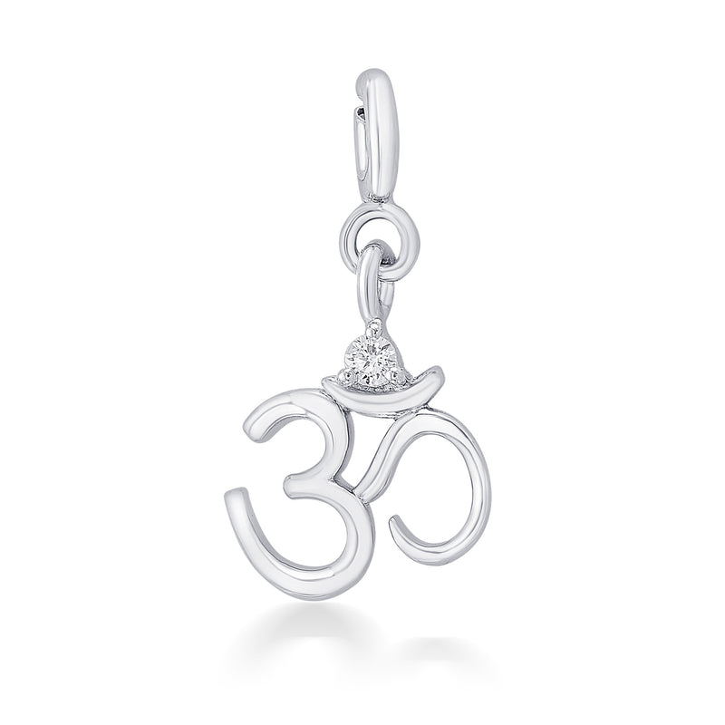 Nipura 925 Sterling Silver Zircon OM Charm Pendant(without chain)