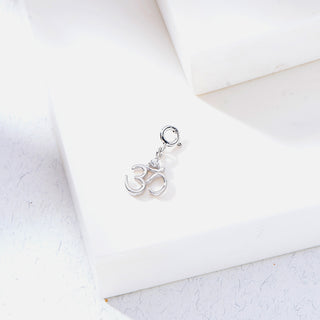 Nipura 925 Sterling Silver Zircon OM Charm Pendant(without chain)