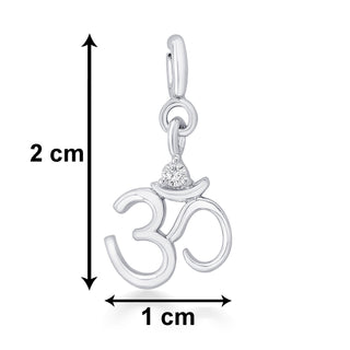 Nipura 925 Sterling Silver Zircon OM Charm Pendant(without chain)