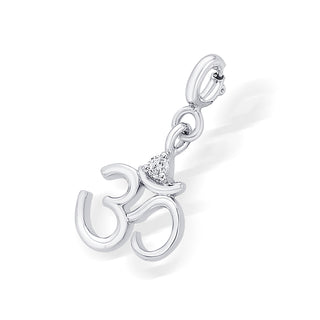 Nipura 925 Sterling Silver Zircon OM Charm Pendant(without chain)