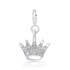 Crown Zircon 925 Sterling Silver Charm Pendant(without chain)