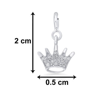 Nipura 925 Sterling Silver Zircon Crown Charm Pendant(without chain)