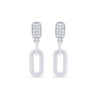 Nipura 925 Sterling Silver Geometric Zircon Pendant Set