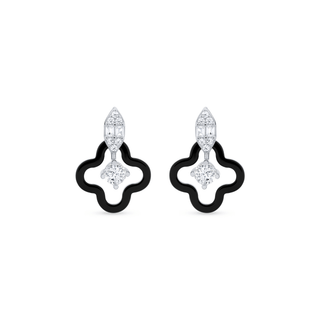 Nipura 925 Sterling Silver Black Clover Pendant Set