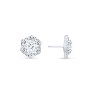 Nipura 925 Sterling Silver Hexagon Zircon Pendant Set
