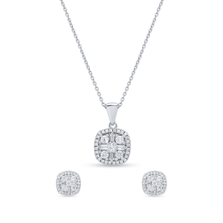 Nipura 925 Sterling Silver Classic Zircon Pendant Set