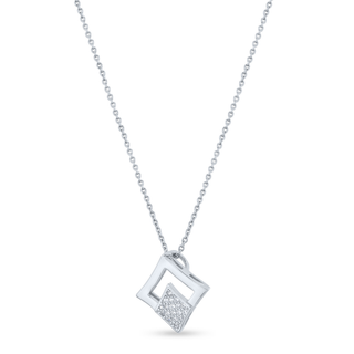 Nipura 925 Sterling Silver Diamond Cut Zircon Pendant Set