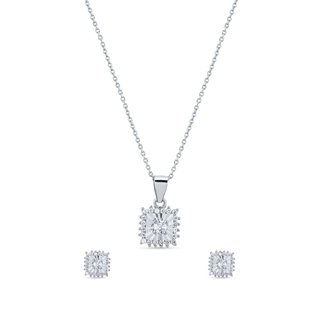 Nipura 925 Sterling Silver Classic Solitaire Pendant Set