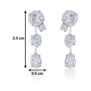 Nipura 925 Sterling Silver Zircon Struck Earrings