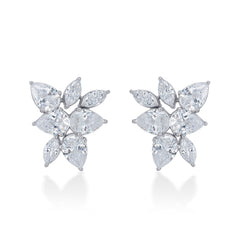 Zircon Floral 925 Sterling Silver Earrings