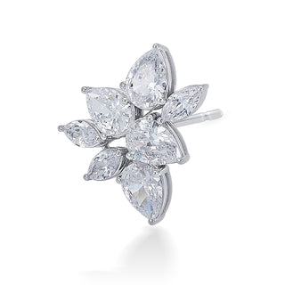 Nipura 925 Sterling Silver Zircon Floral Earrings