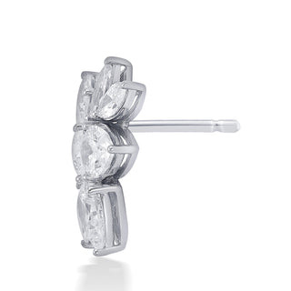 Nipura 925 Sterling Silver Zircon Floral Earrings