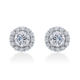 Nipura 925 Sterling Silver Zircon Halo Stud Earrings