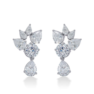 Nipura 925 Sterling Silver Zircon Pear Drop Earrings