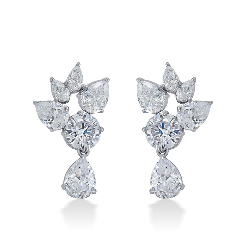 Nipura 925 Sterling Silver Zircon Pear Drop Earrings