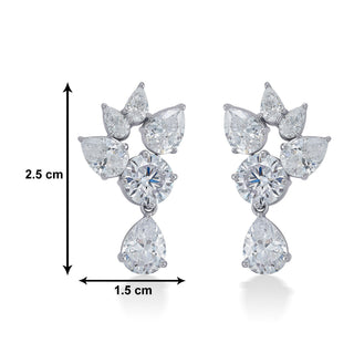 Nipura 925 Sterling Silver Zircon Pear Drop Earrings