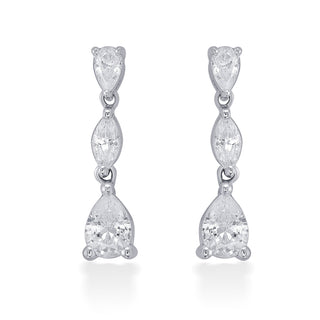 Nipura 925 Sterling Silver Zircon String Stud Earrings
