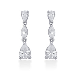Zircon String 925 Sterling Silver Stud Earrings