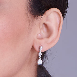 Nipura 925 Sterling Silver Zircon String Stud Earrings