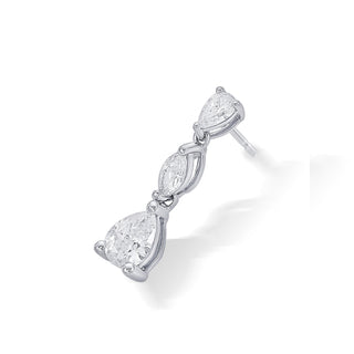 Nipura 925 Sterling Silver Zircon String Stud Earrings