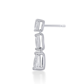 Nipura 925 Sterling Silver Zircon String Stud Earrings