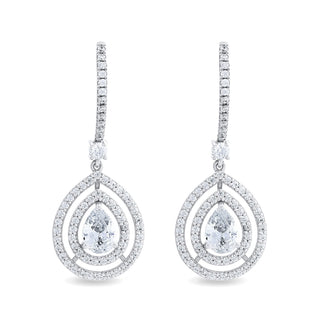 Nipura 925 Sterling Silver Radiant Crystal Drop Earrings – Elegant Sparkling Jewelry for Women, Great for Gifting.