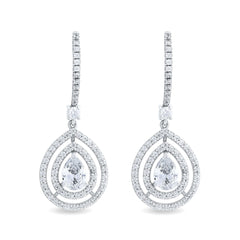 Radiant Crystal 925 Sterling Silver Drop Earrings