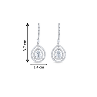 Nipura 925 Sterling Silver Radiant Crystal Drop Earrings – Elegant Sparkling Jewelry for Women, Great for Gifting.