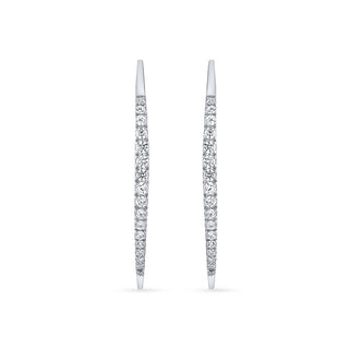 Nipura Elegant Tapered Hoop Earrings in 925 Sterling Silver with CZ Stones