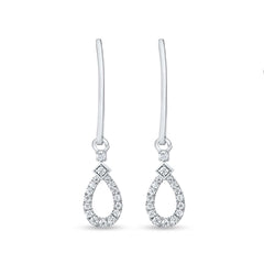 Teardrop 925 Sterling Silver CZ Earrings