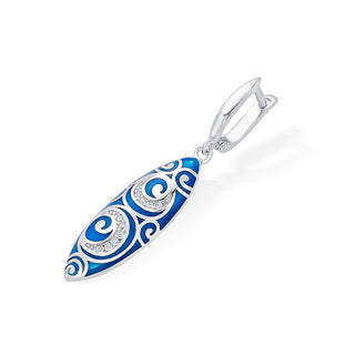 Nipura 925 Sterling Silver Enchanted Blue Enamel Bali Earrings