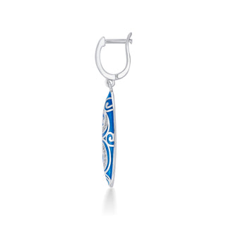 Nipura 925 Sterling Silver Enchanted Blue Enamel Bali Earrings