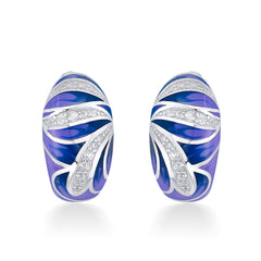 Nipura 925 Sterling Silver Fairy Wings Purple Enamel Bali Earrings