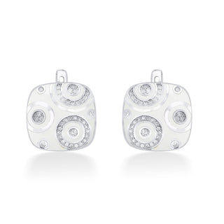 Nipura 925 Sterling Silver Celestial White Enamel Bali Earrings