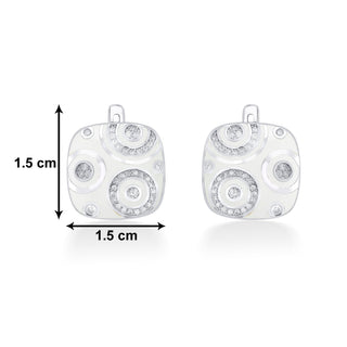 Nipura 925 Sterling Silver Celestial White Enamel Bali Earrings