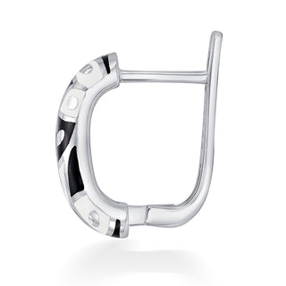 Nipura 925 Sterling Silver Black Untamed Enamel Bali Earrings