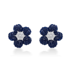 Blue Freesia 925 Sterling Silver Zircon Earrings