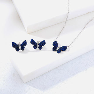 Nipura 925 Silver Blue Haruki Zircon Necklace| Sterling silver | Invisible set jewelry| 925 silver colour crystal necklace for women |Fashionable modern jewelry(with chain)