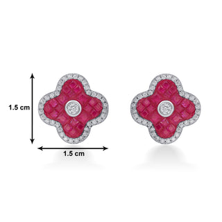 Nipura 925 Sterling Silver Pink Cornus Zircon Earrings