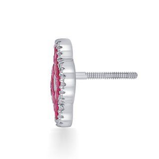 Nipura 925 Sterling Silver Pink Cornus Zircon Earrings