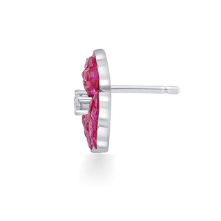 Nipura 925 Sterling Silver Pink Clover Zircon Earrings
