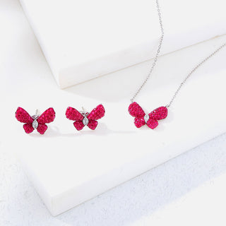 Nipura 925 Sterling Silver Pink Haruki Zircon Necklace with Chain