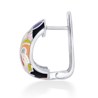 Nipura 925 Sterling Silver Garden of Bloom Enamel Bali Earrings