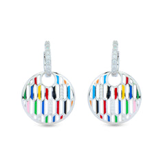Palette of Style 925 Sterling Silver Enamel Bali Earrings
