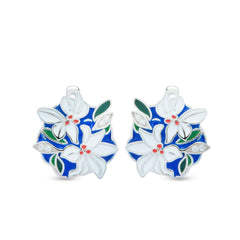 Casablanca 925 Sterling Silver Enamel Bali Earrings