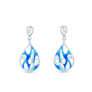 Nipura 925 Sterling Silver Ocean Bed Enamel Bali Earrings
