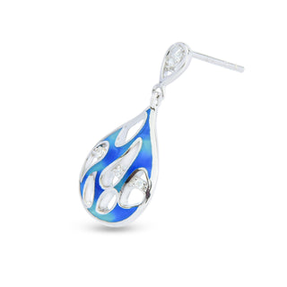 Nipura 925 Sterling Silver Ocean Bed Enamel Bali Earrings